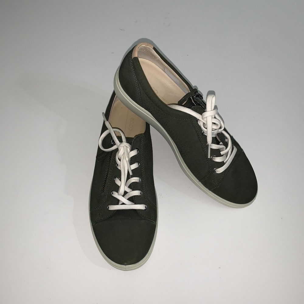 ECCO Shoes Womens US 9 Green Leather Lace Up Comfort BIOM Sneakers EU 40